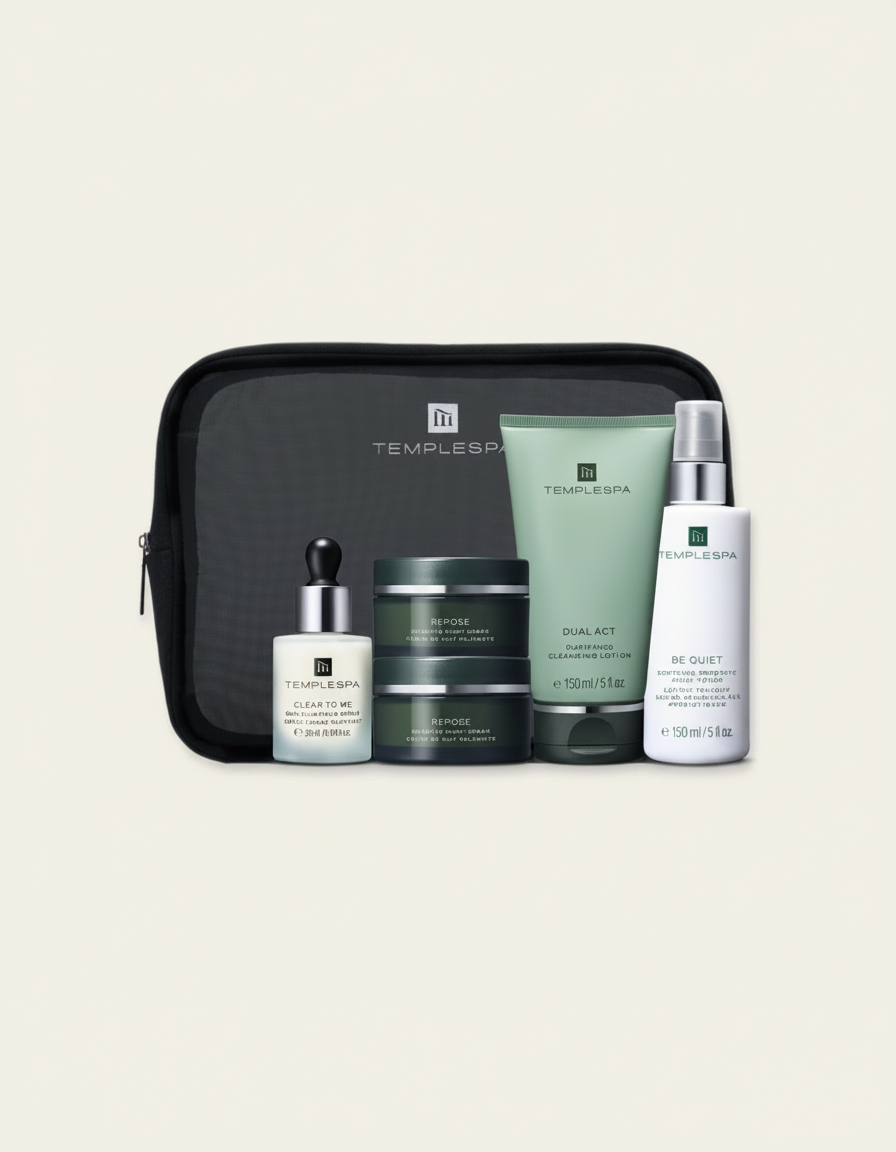 Temple Spa luxury skincare products used at L.P Therapy Clinic
